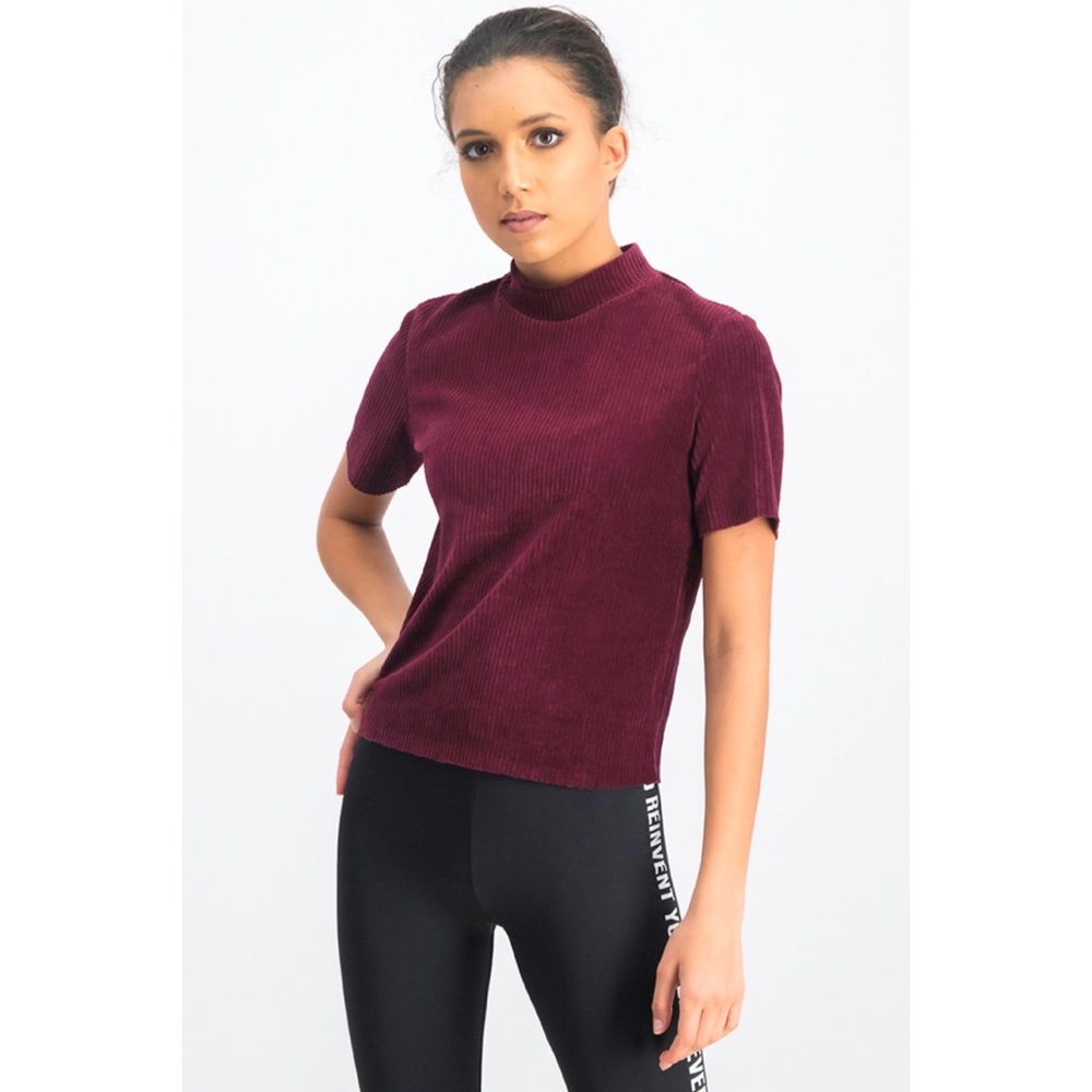 Berkshire burgundy rib top